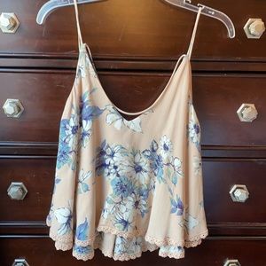 Pink flowered tank